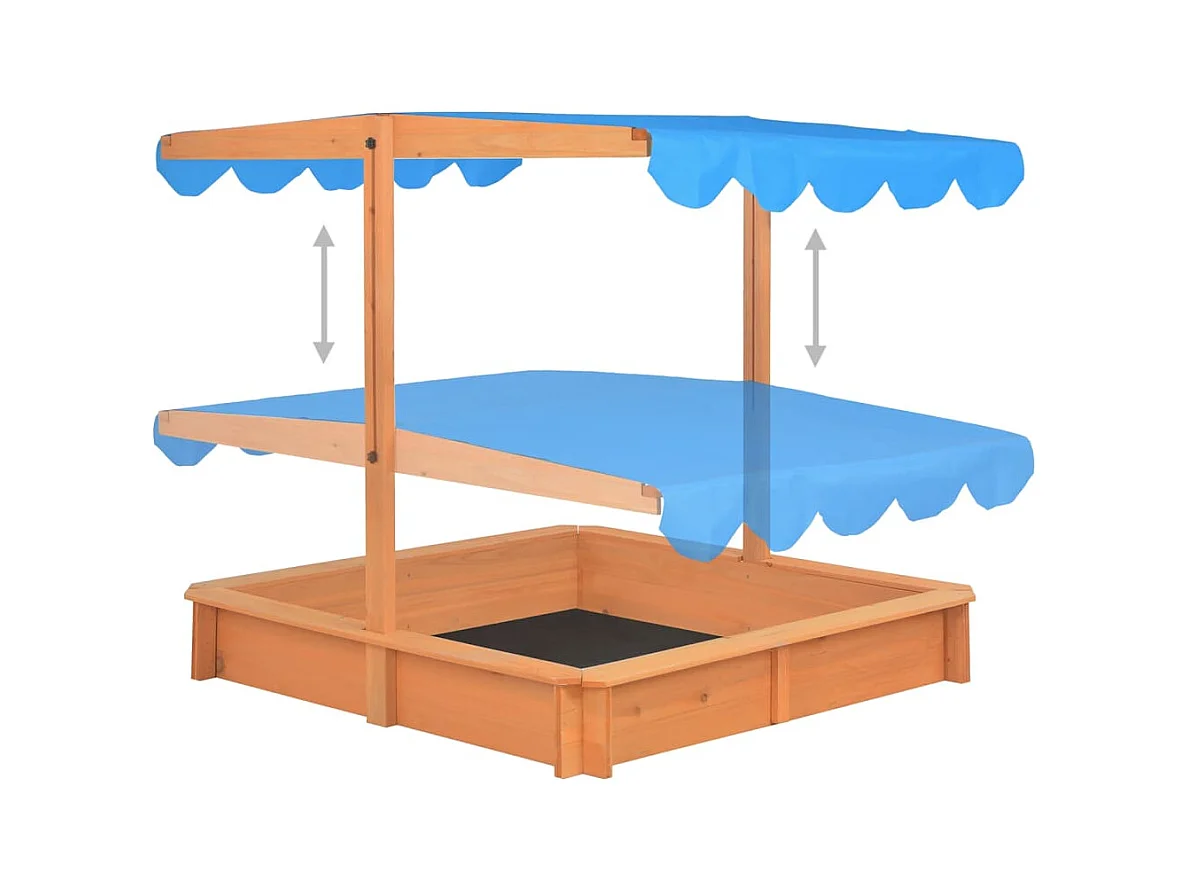 Bac à sable avec bois marron 115 x 115 x 115 cm 02_0005055