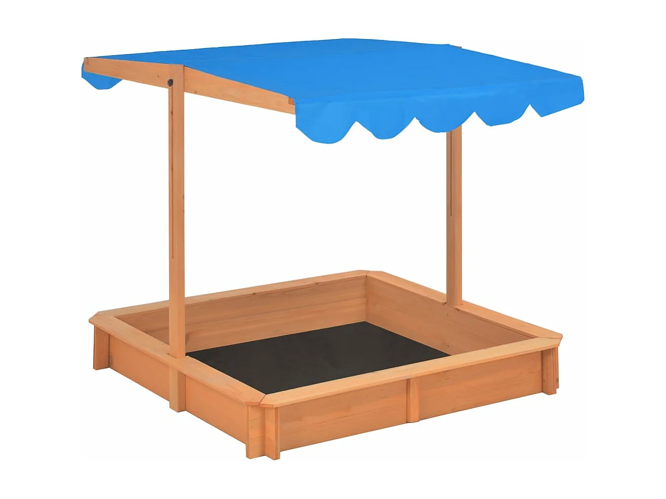 Caixa de areia com teto ajustável, madeira de abeto 115 x 115 x 115 cm 02_0005055