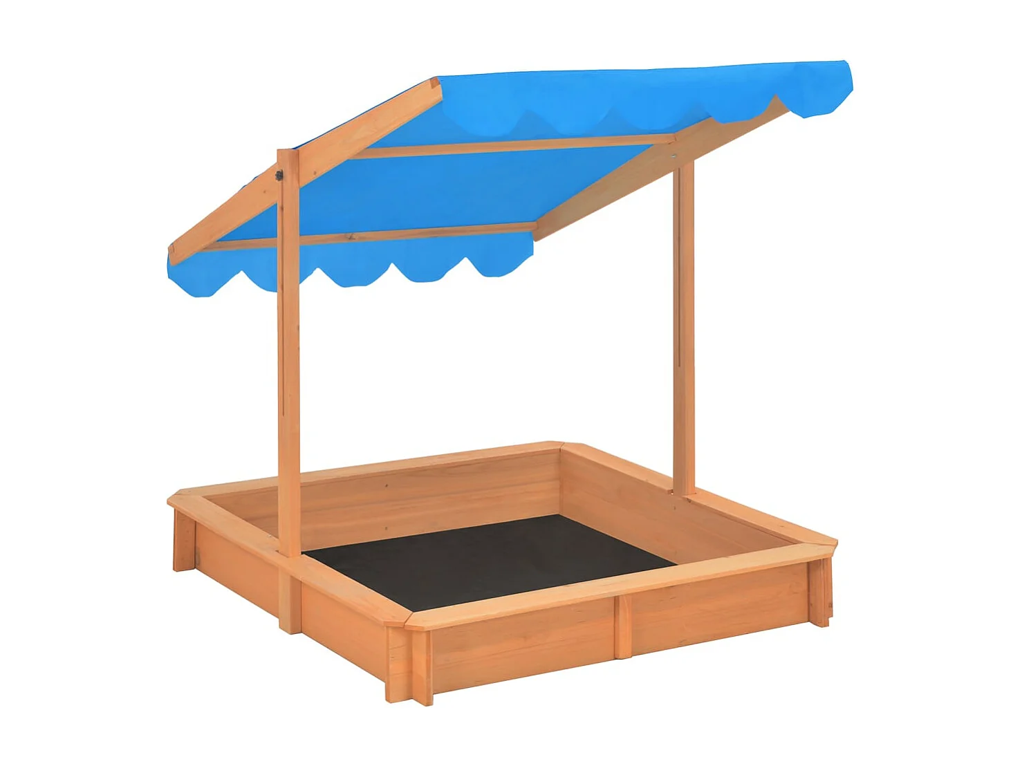 Caixa de areia com teto ajustável, madeira de abeto 115 x 115 x 115 cm 02_0005055