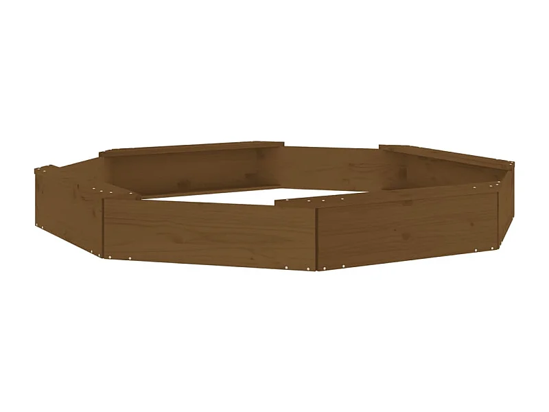 Arenero zona de juegos infantil jardín exterior con asientos octogonales madera maciza de pino marrón 02_0041538