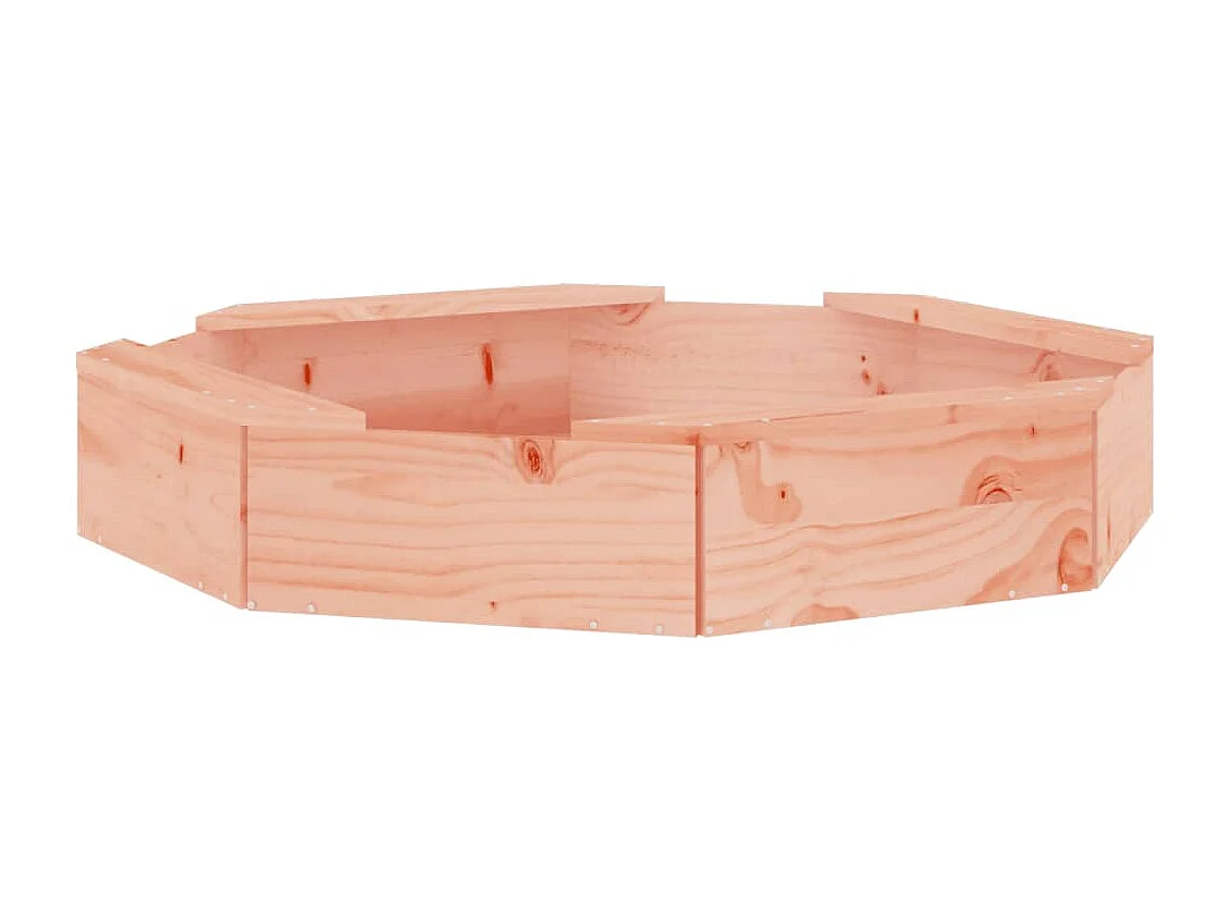 Sabbiera area giochi per bambini giardino esterno con sedute ottagonali in legno massello di abete Douglas marrone 02_0041547