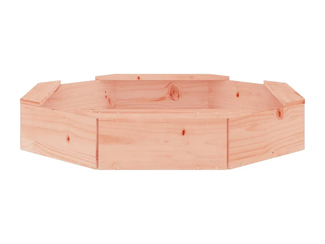 Sabbiera area giochi per bambini giardino esterno con sedute ottagonali in legno massello di abete Douglas marrone 02_0041547