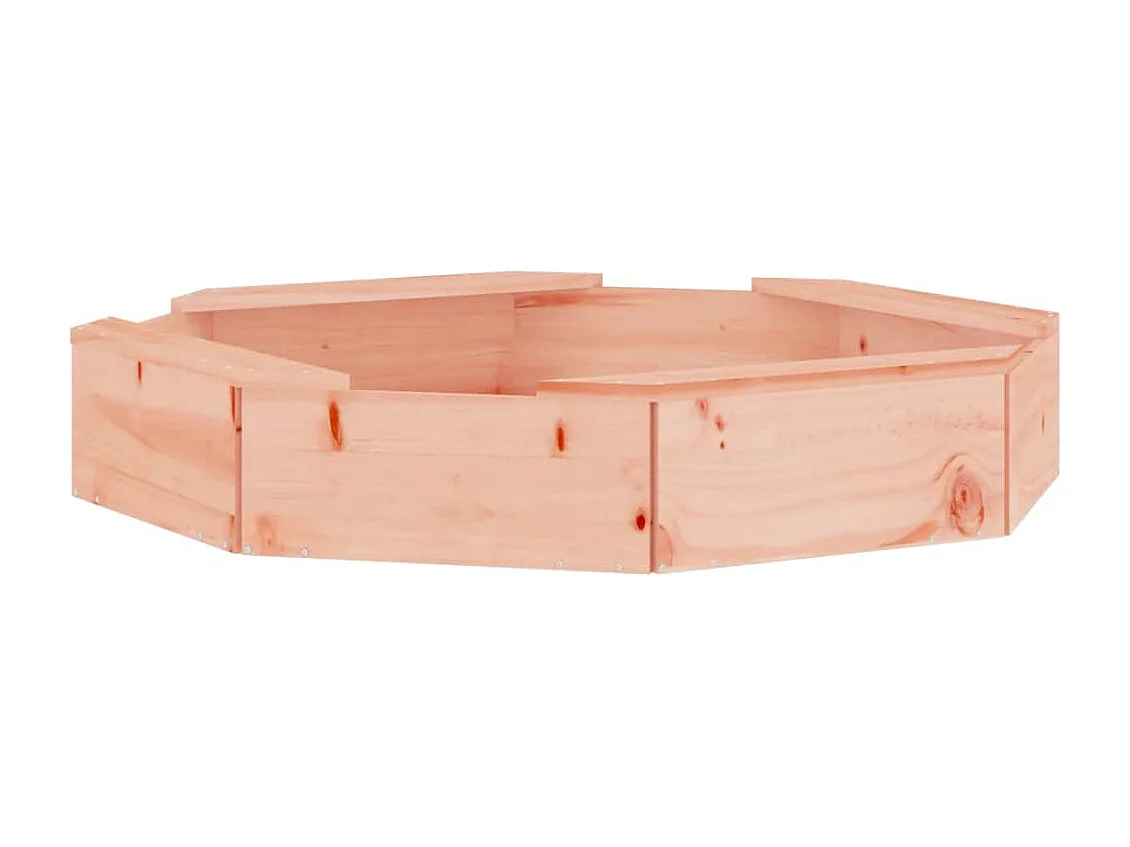 Sabbiera area giochi per bambini giardino esterno con sedute ottagonali in legno massello di abete Douglas marrone 02_0041547