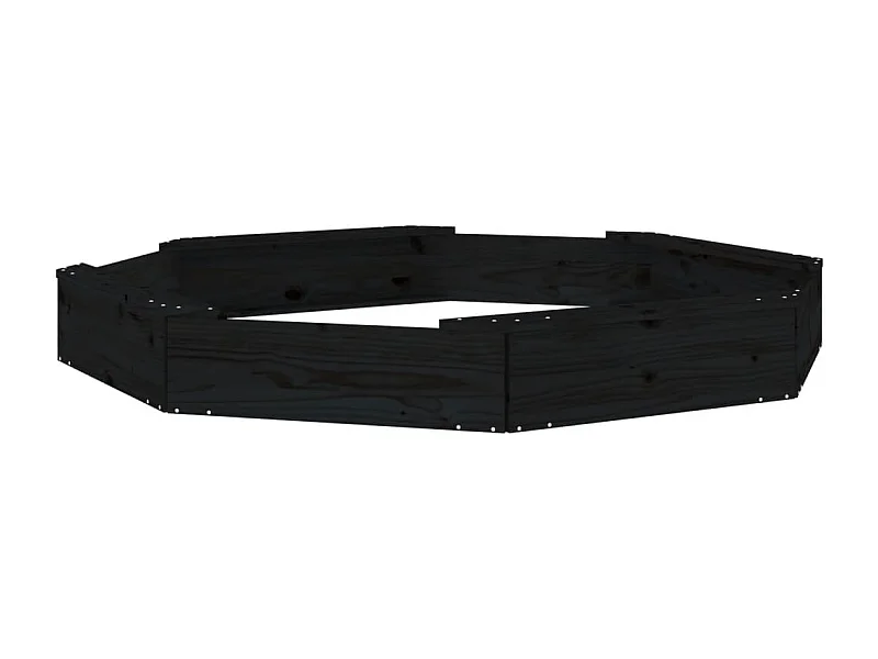 Arenero zona de juegos infantil jardín exterior con asientos octogonales madera de pino macizo negro 02_0041540