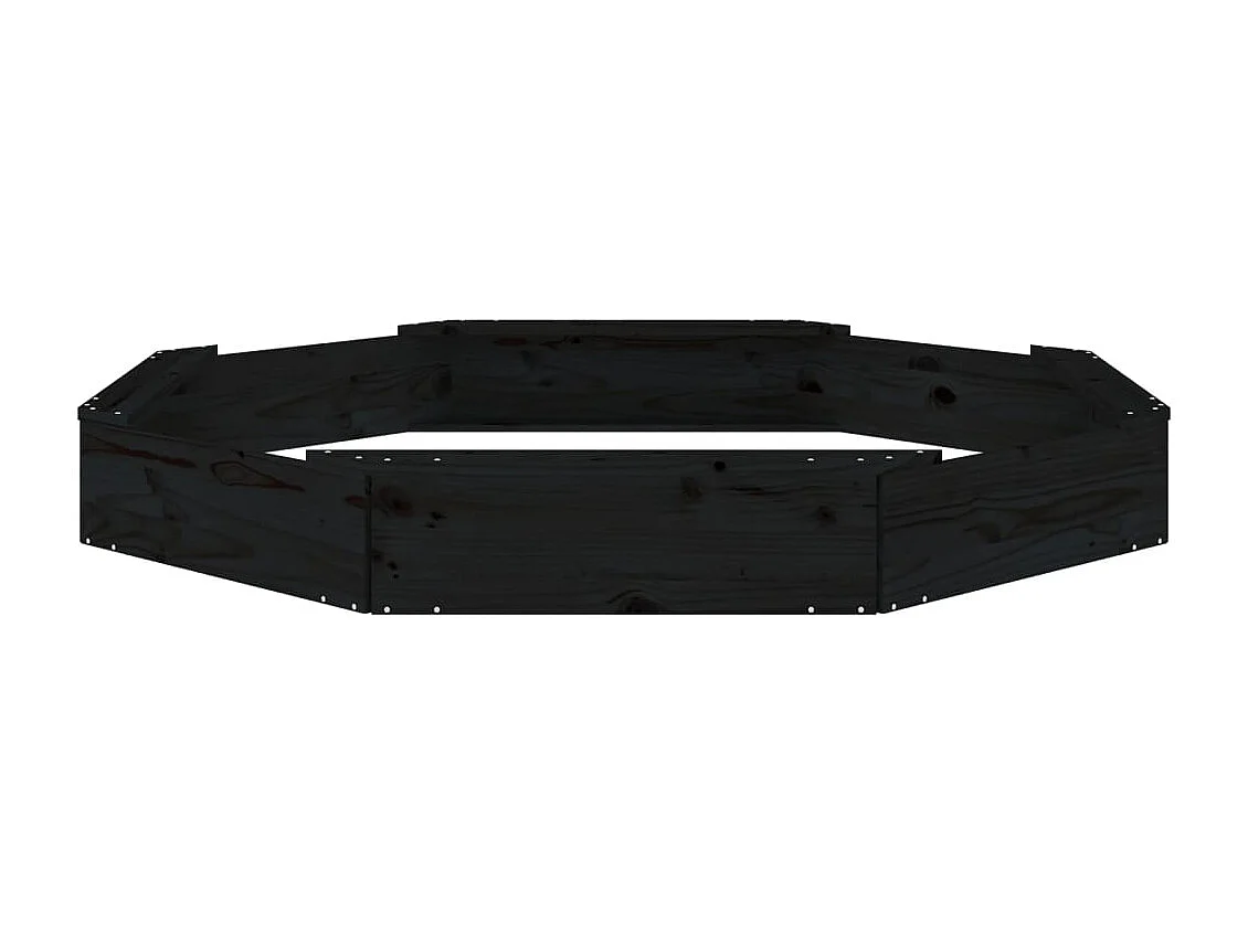 Área de recreação infantil sandbox jardim ao ar livre com assentos octogonais em madeira de pinho maciço preto 02_0041540