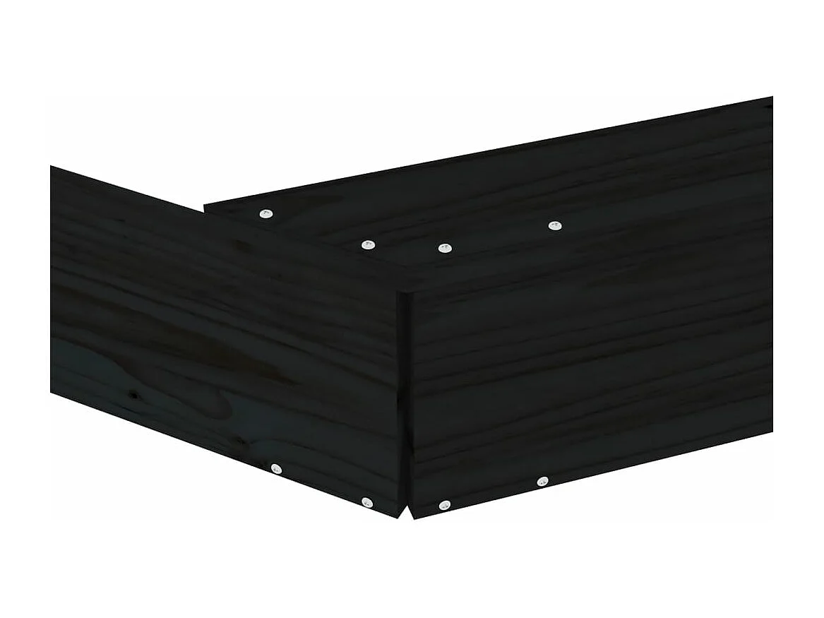 Área de recreação infantil sandbox jardim ao ar livre com assentos octogonais em madeira de pinho maciço preto 02_0041540