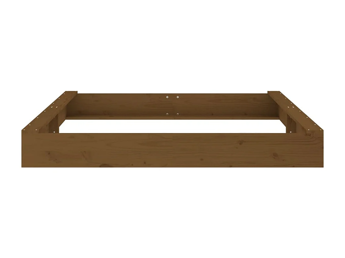 Área de recreação infantil caixa de areia jardim ao ar livre com assentos quadrados madeira maciça de pinho marrom 02_0041522