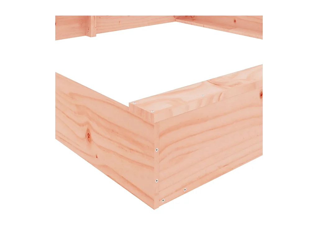 Arenero zona de juegos para niños jardín exterior con asientos cuadrados madera maciza de abeto Douglas marrón 02_0041530