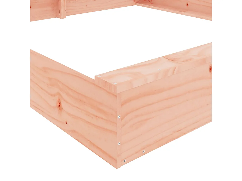 Arenero zona de juegos para niños jardín exterior con asientos cuadrados madera maciza de abeto Douglas marrón 02_0041530