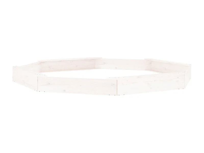 Área de recreação infantil sandbox jardim ao ar livre com assentos octogonais madeira maciça de pinho branco 02_0041533