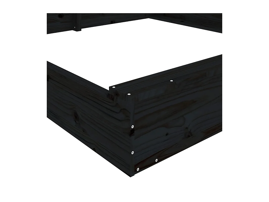 Bac à sable jeu bois marron 200 x 200 x 20 cm 02_0041525