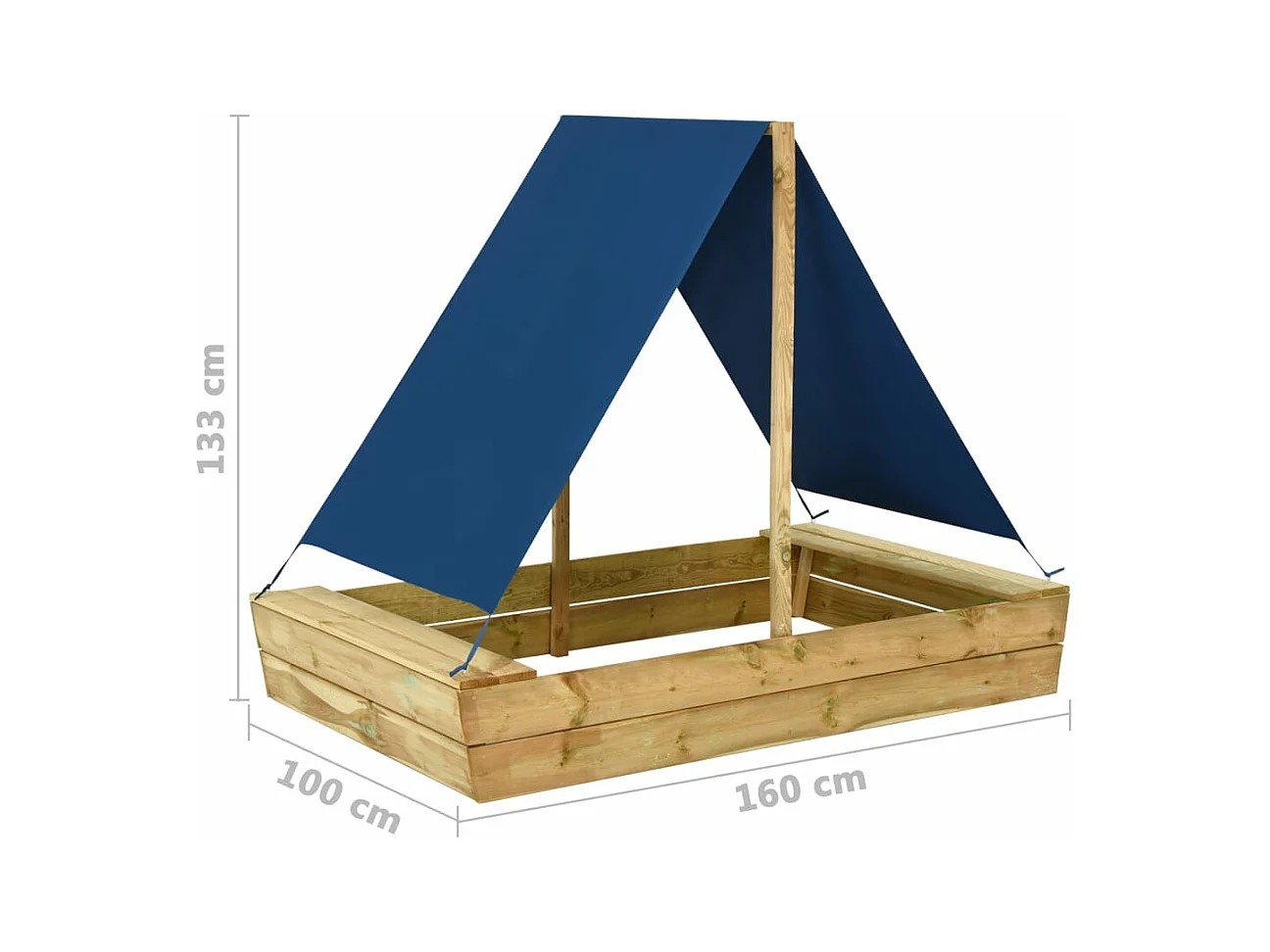 Bac à sable avec bois marron 160 x 100 x 133 cm 02_0005065