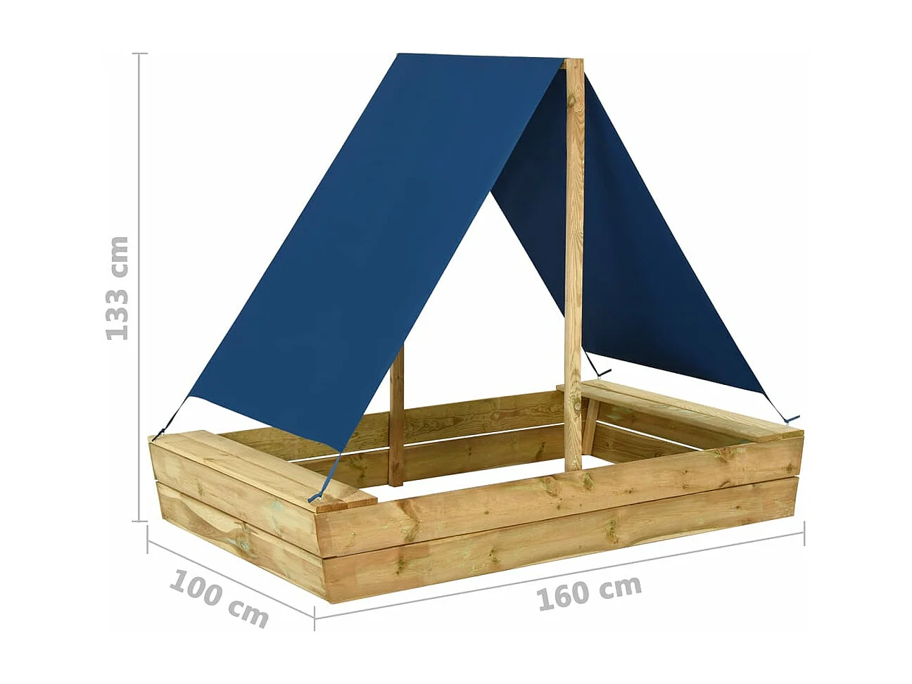 Bac à sable avec bois marron 160 x 100 x 133 cm 02_0005065