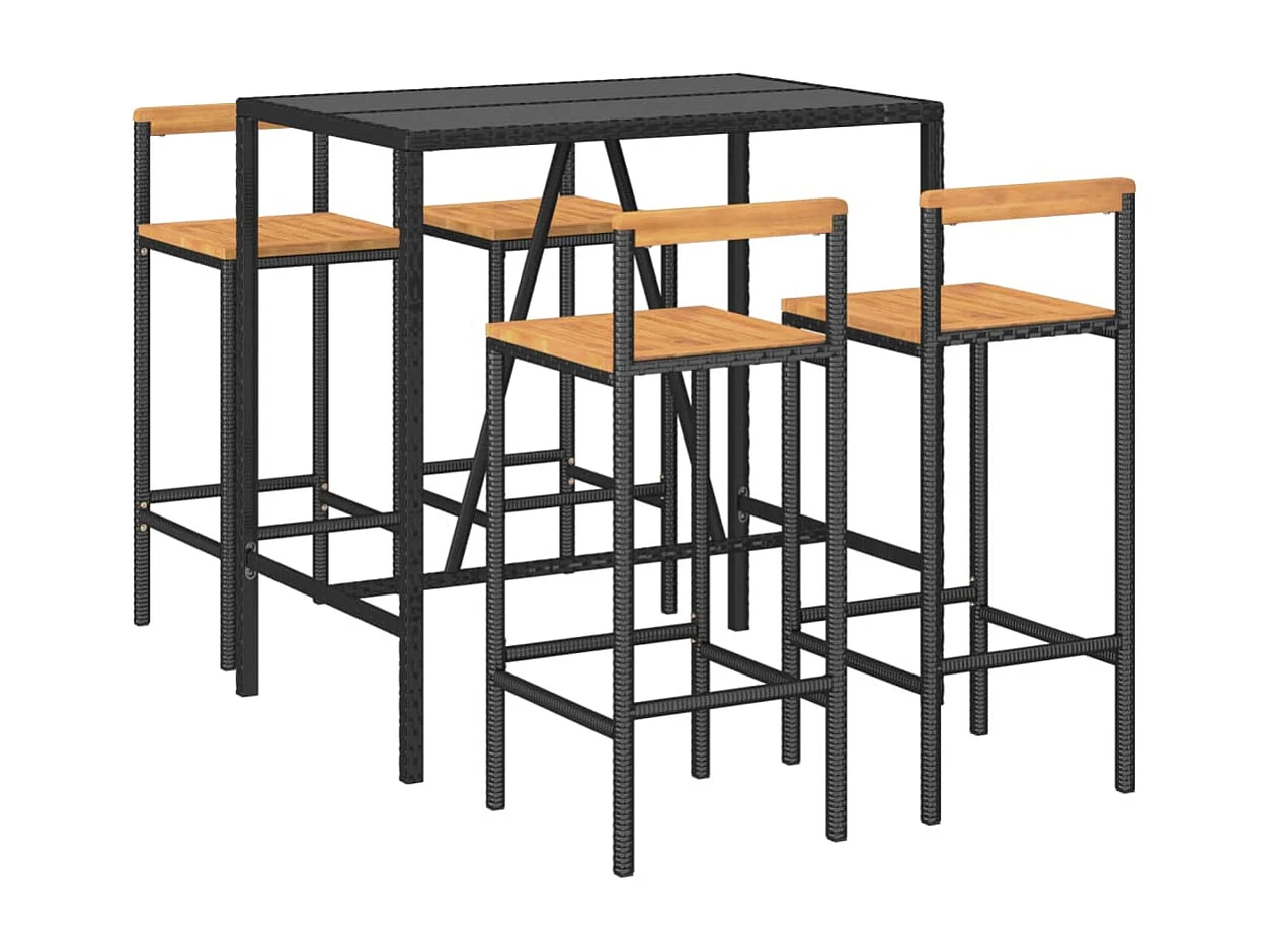 Ensemble de bar de bois marron 110 x 70 x 110 cm 02_0013486