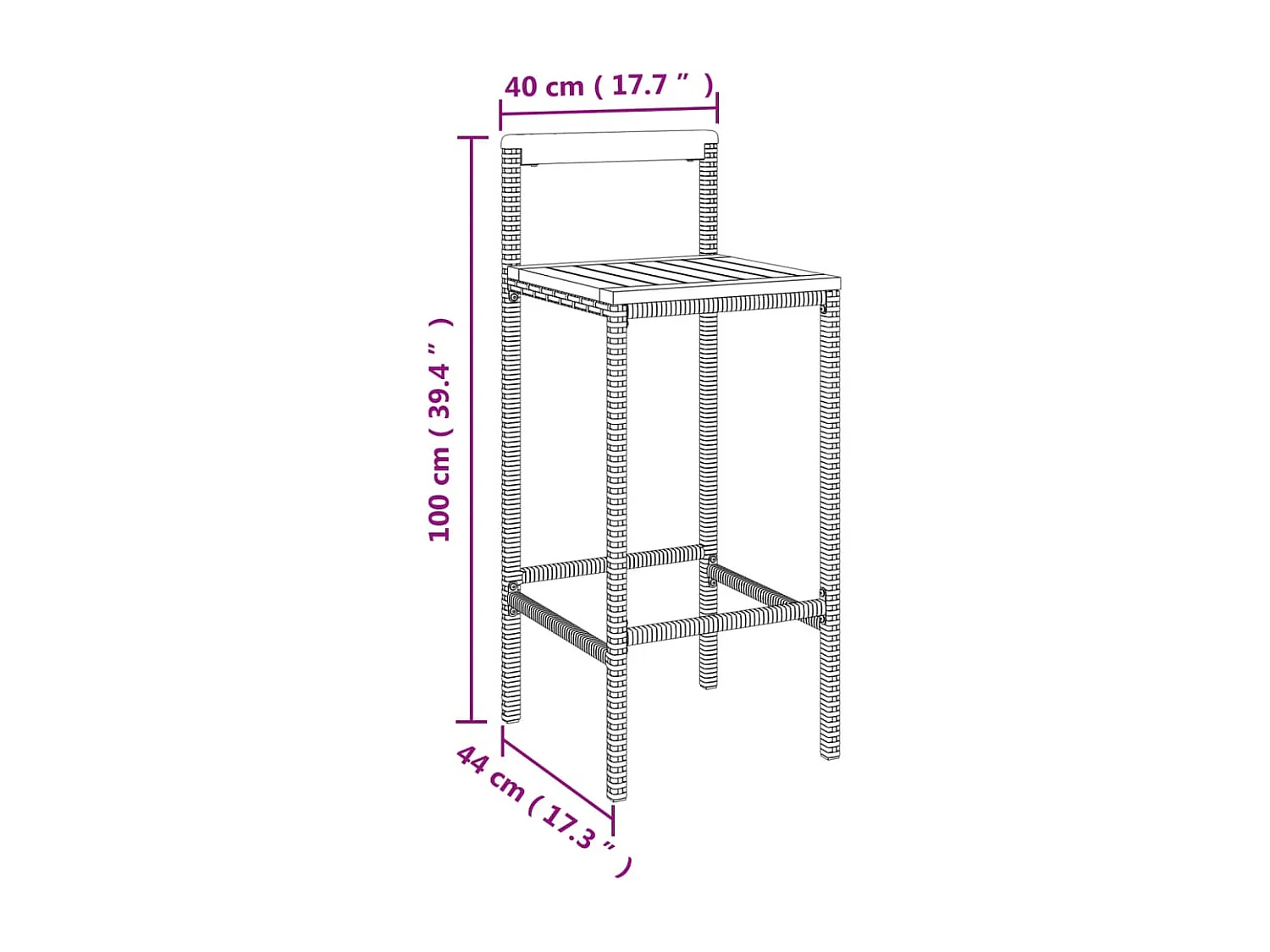 Ensemble de bar de bois marron 110 x 70 x 110 cm 02_0013486