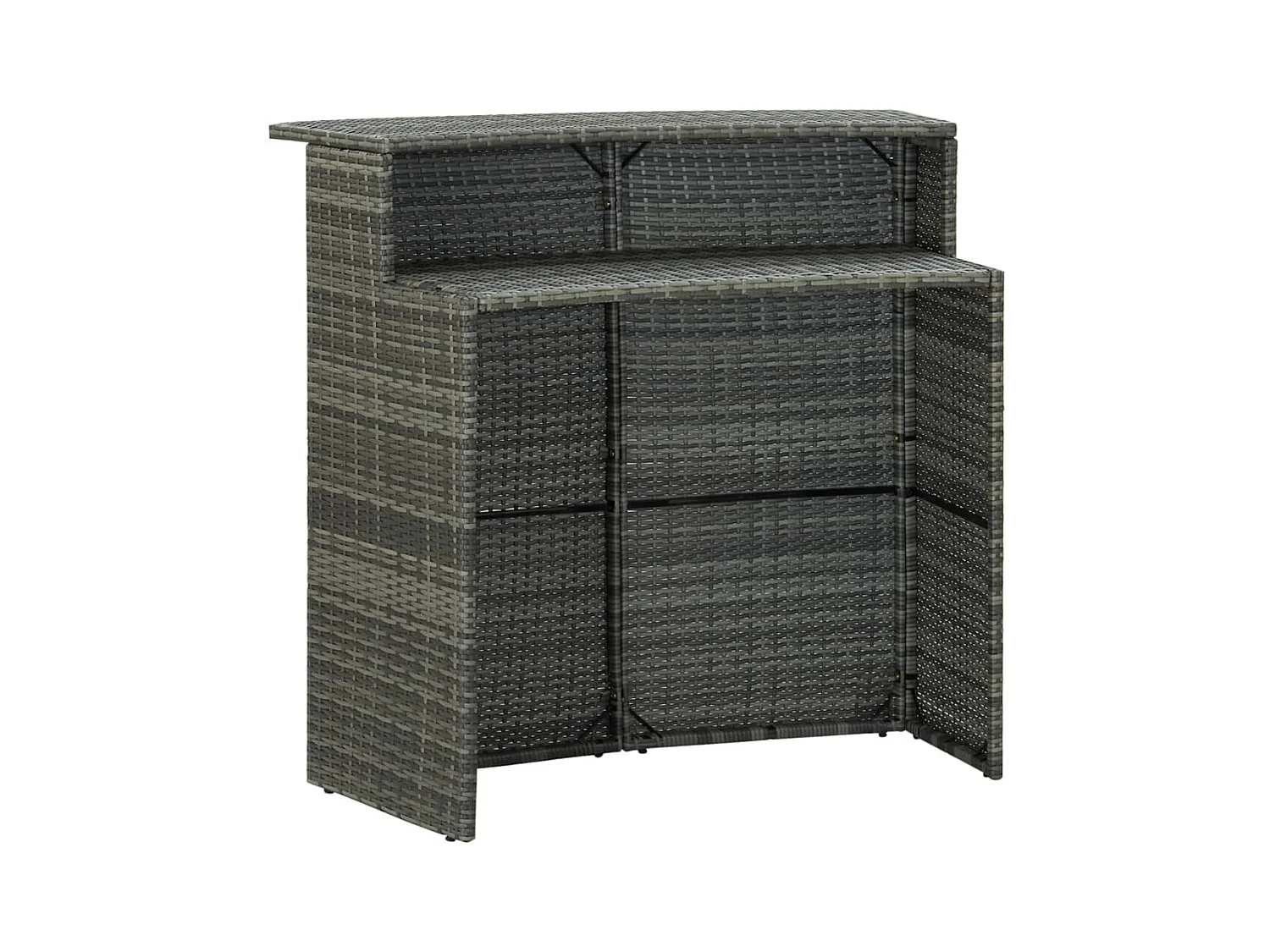 Conjunto de bar de jardim com almofadas 4 peças cinza 02_0013458