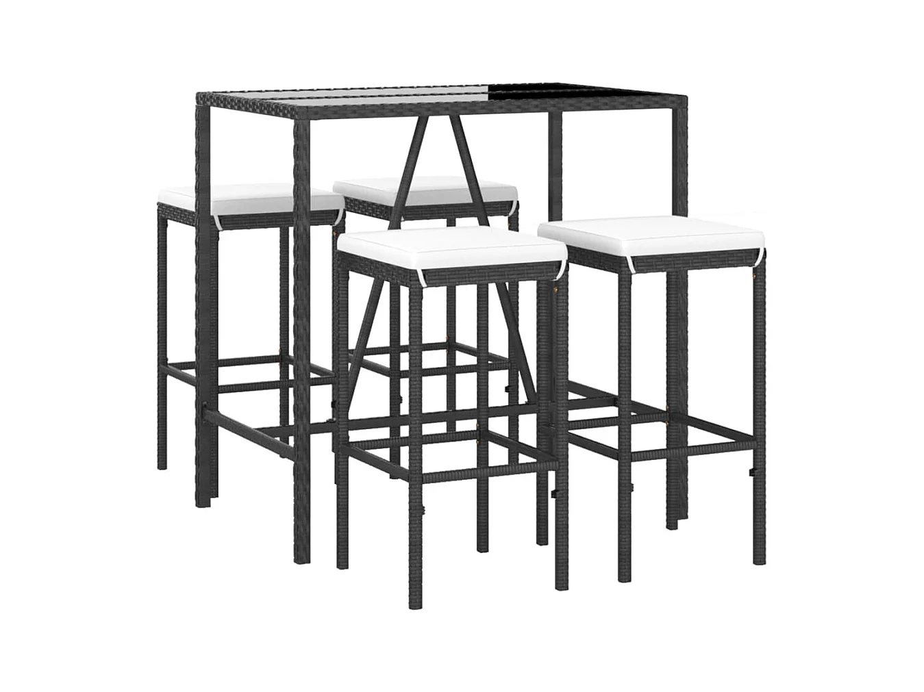 Ensemble de bar de noire 38 x 38 x 76 cm 02_0013389