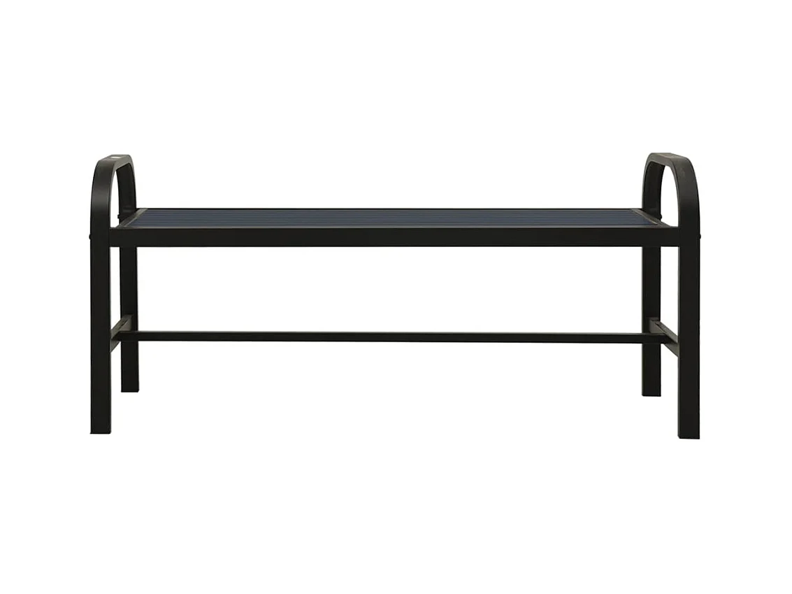 Banc de jardin meuble noire 124.5 x 40.5 x 56.5 cm 02_0011223