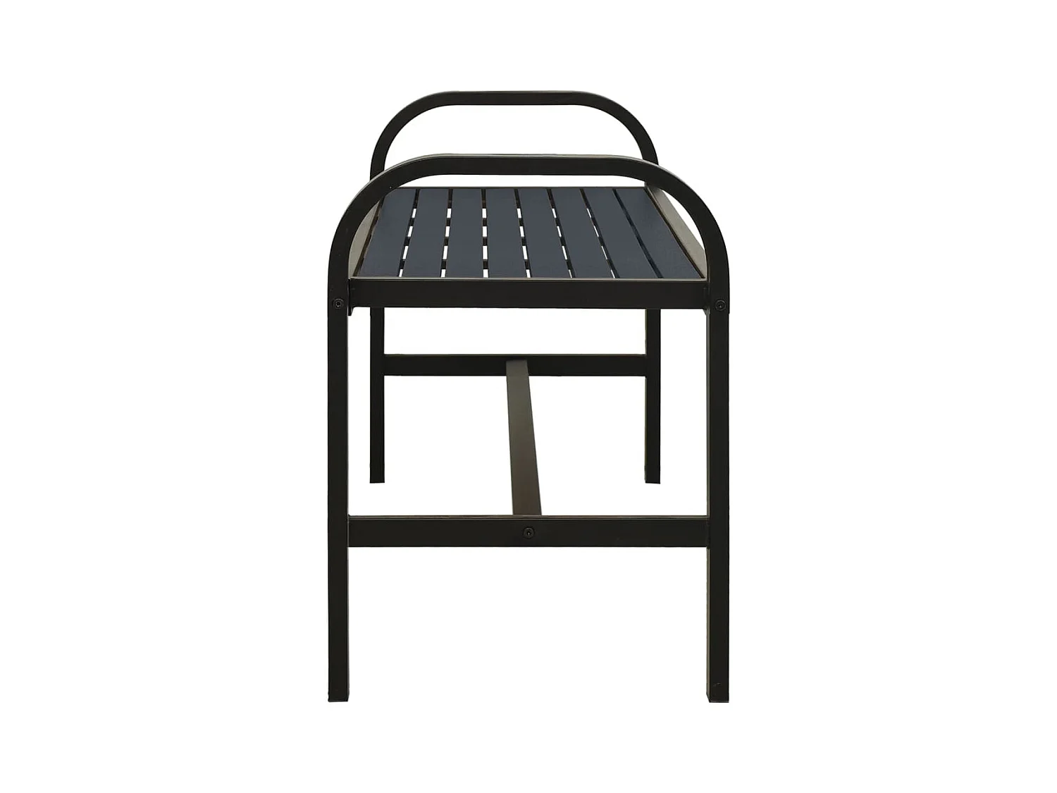 Banc de jardin meuble noire 124.5 x 40.5 x 56.5 cm 02_0011223