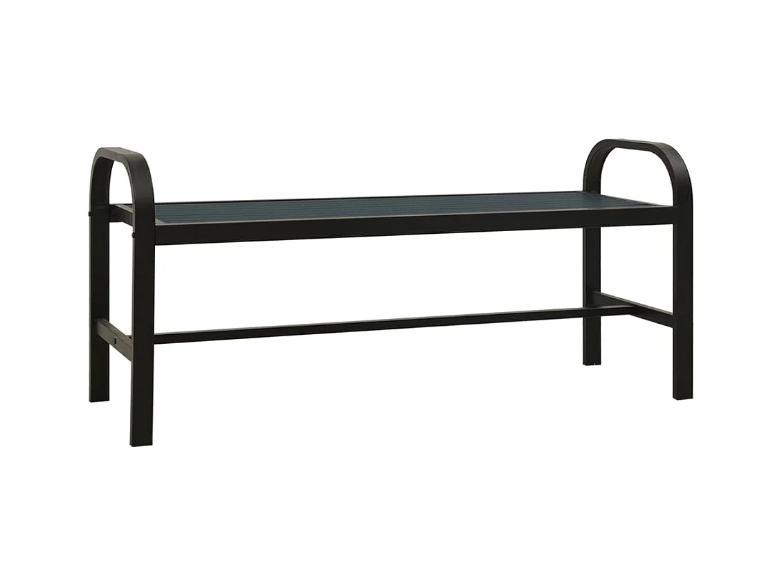 Banc de jardin meuble noire 124.5 x 40.5 x 56.5 cm 02_0011223