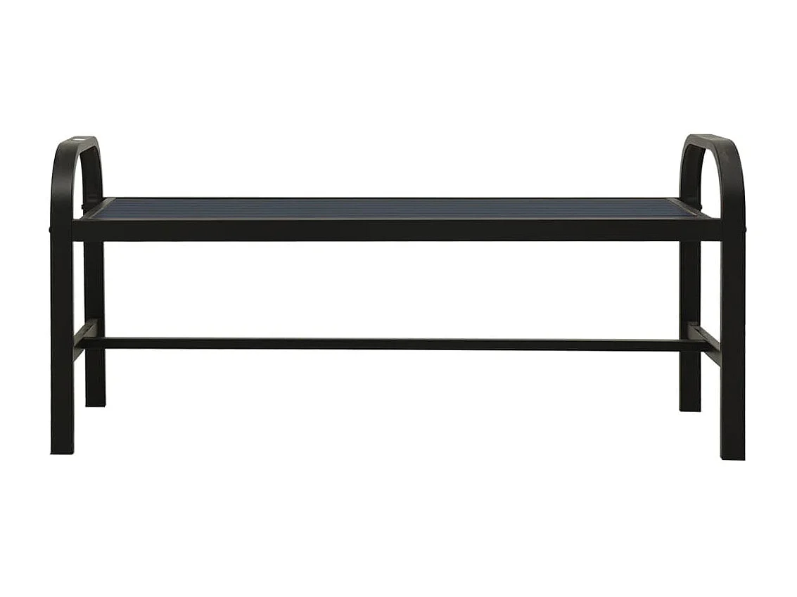 Panca da giardino mobili da giardino per esterni terrazza 124,5 x 40,5 x 56,5 cm acciaio e WPC nero 02_0011223