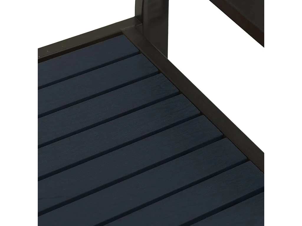 Panca da giardino mobili da giardino per esterni terrazza 124,5 x 40,5 x 56,5 cm acciaio e WPC nero 02_0011223