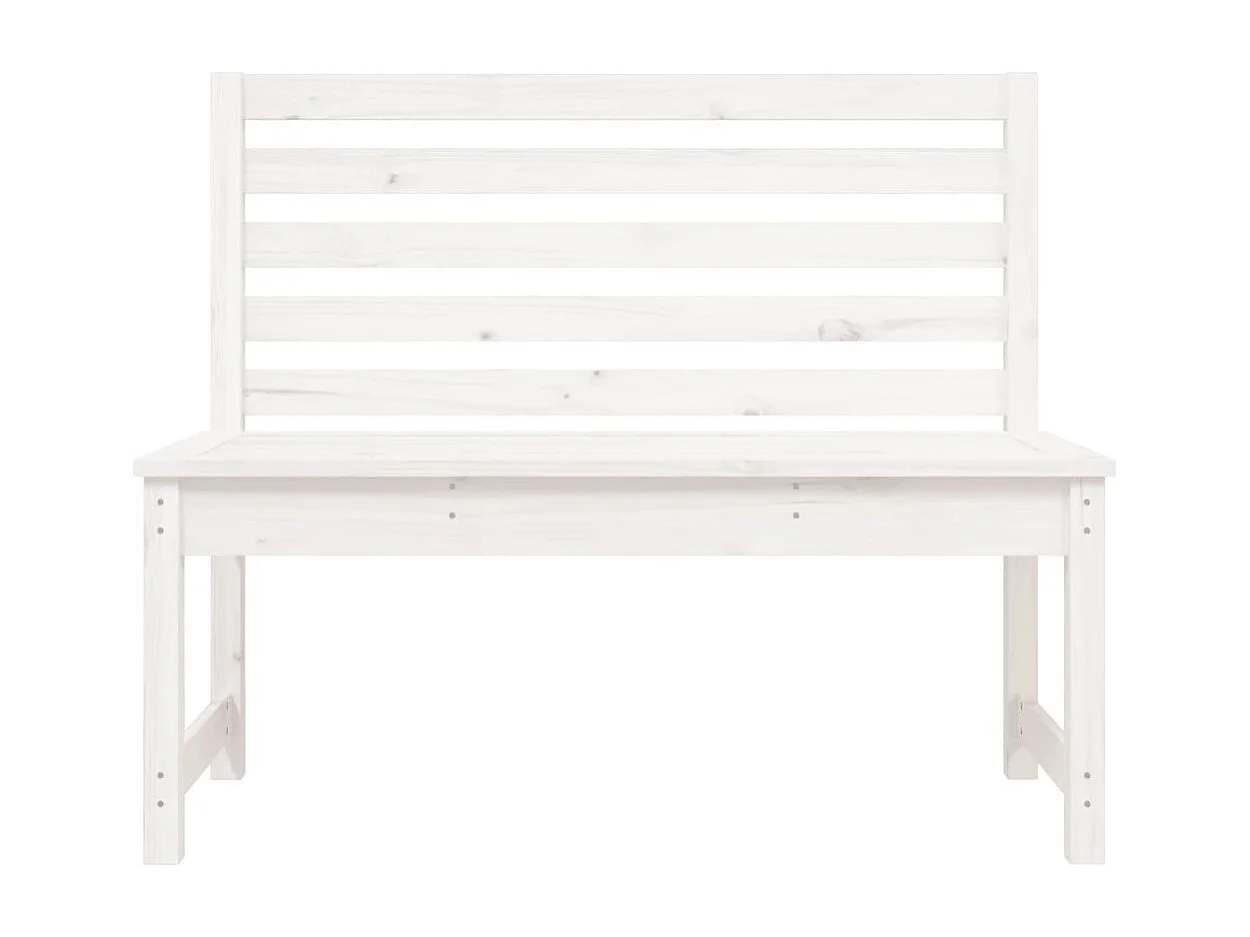 Banco de jardín muebles de exterior terraza blanco 109 x 48 x 91,5 cm madera maciza de pino 02_0011646