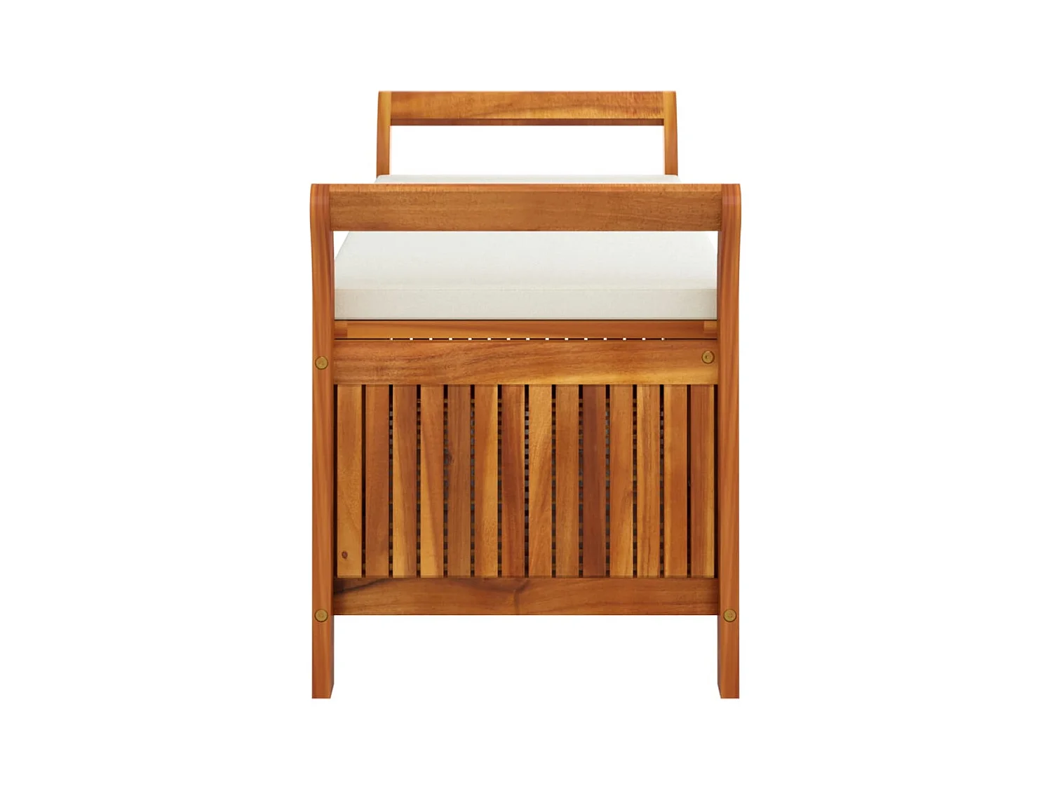 Banco de jardín Mobiliario de exterior terraza de almacenamiento de jardín con cojín 126 cm madera de acacia 02_0011808