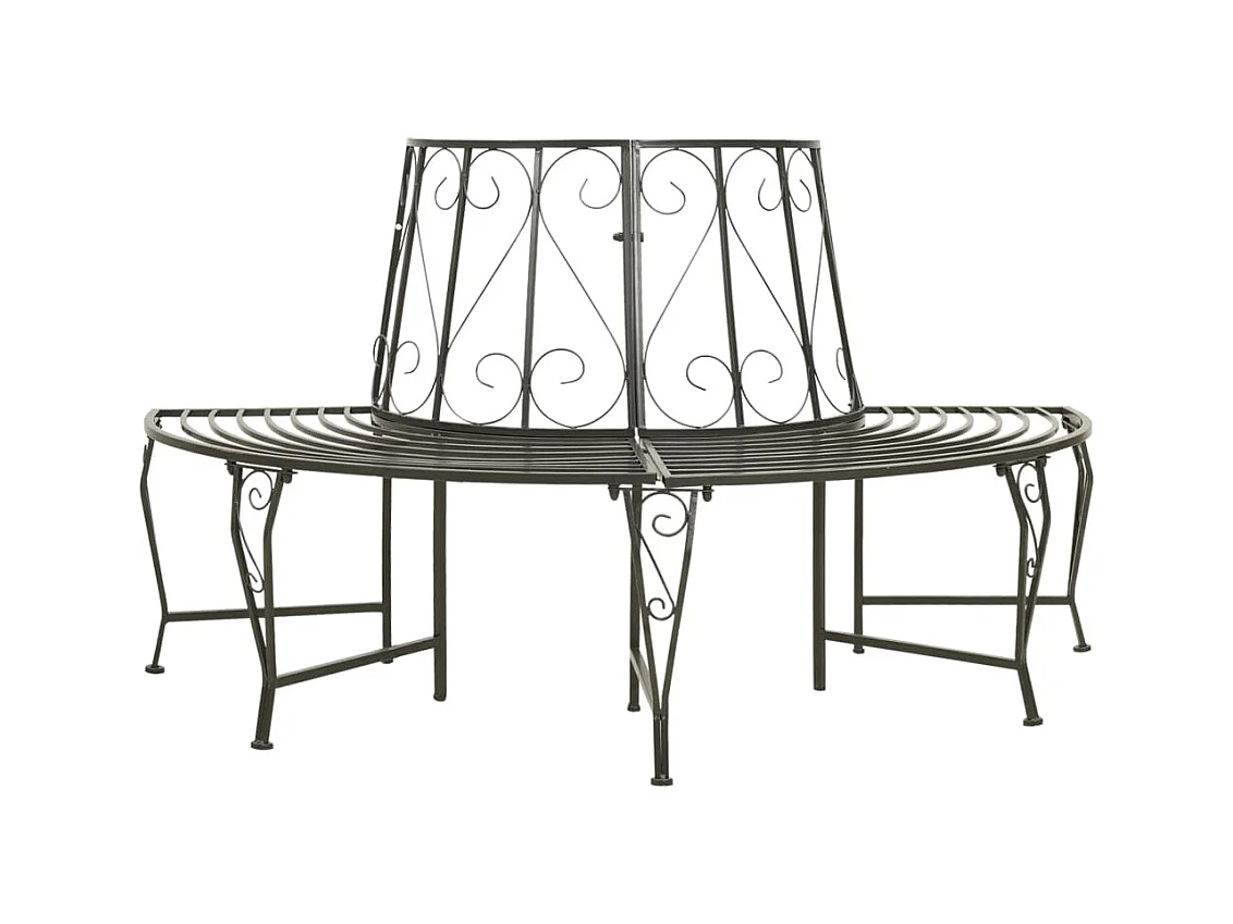 Banc de jardin meuble argenté 160 x 80 x 89 cm 02_0011136