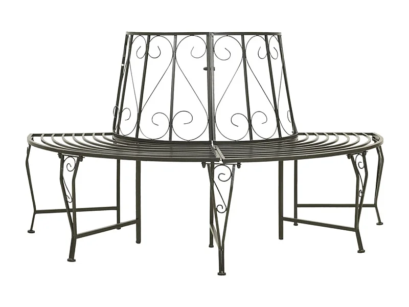 Banc de jardin meuble argenté 160 x 80 x 89 cm 02_0011136