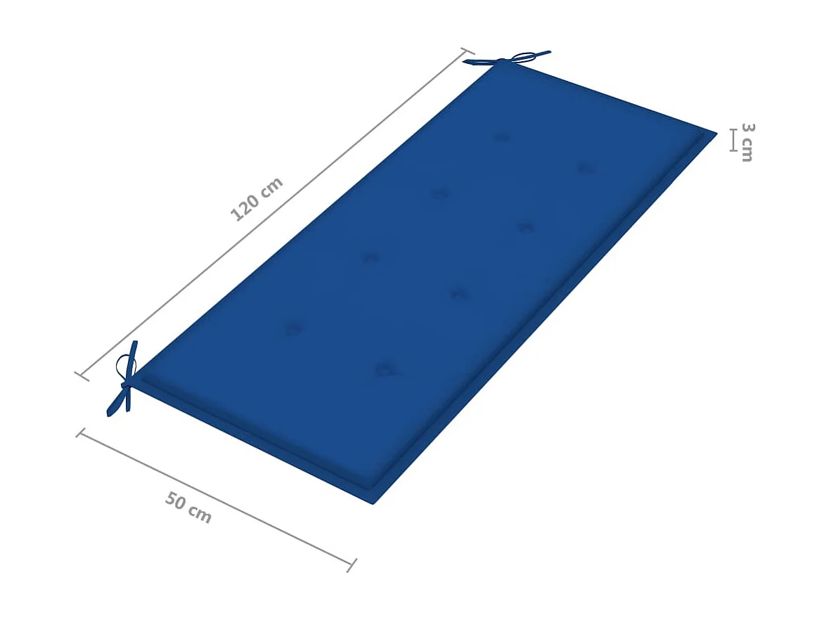 Banc de jardin meuble bois bleue 120 x 51.5 x 84 cm 02_0011059