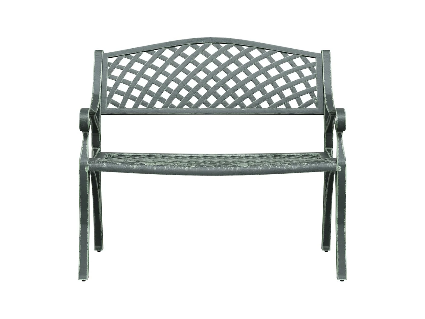 Banco de jardim mobiliário de pátio exterior terraço 102 x 50 x 83 cm alumínio fundido verde 02_0011148