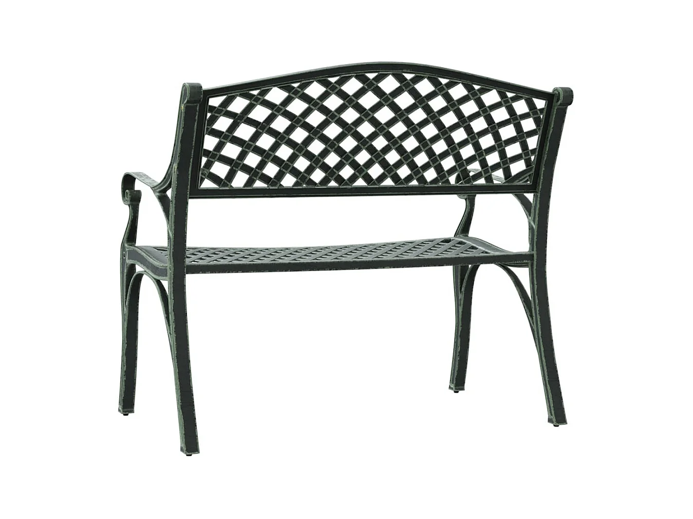 Banco de jardim mobiliário de pátio exterior terraço 102 x 50 x 83 cm alumínio fundido verde 02_0011148