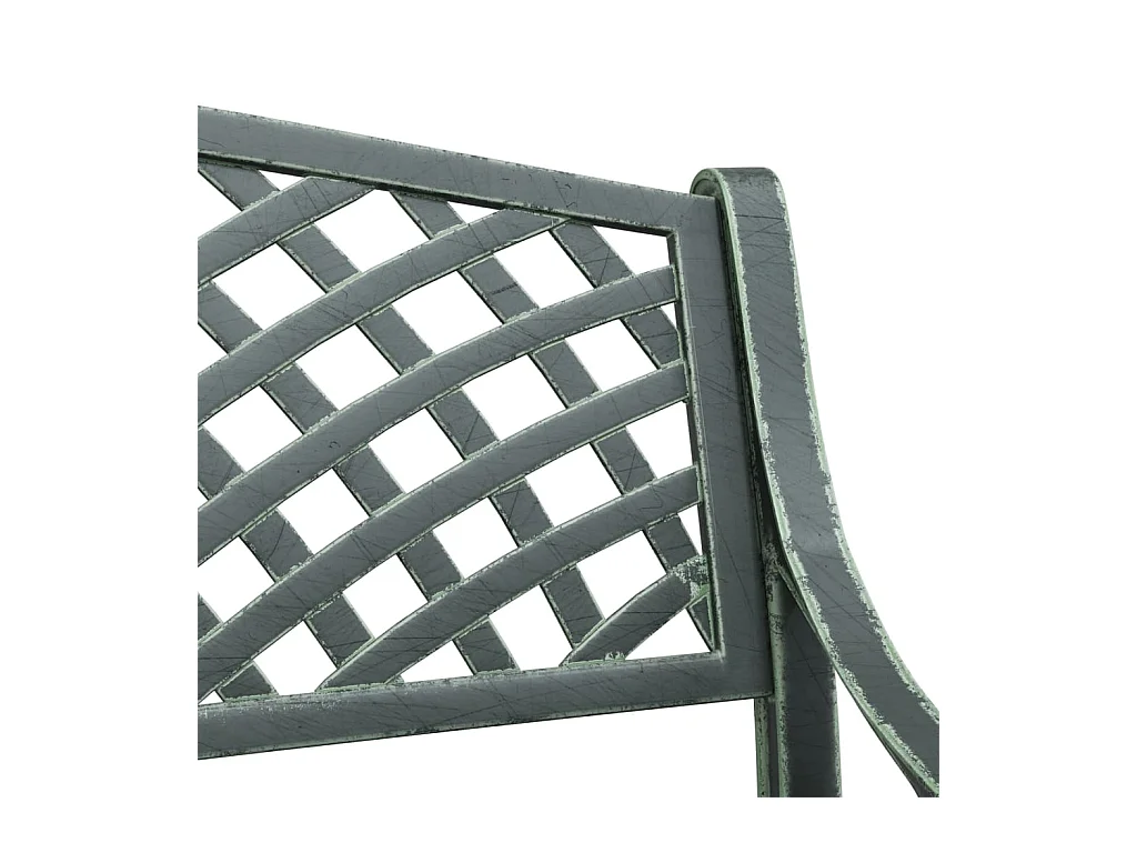 Banco de jardim mobiliário de pátio exterior terraço 102 x 50 x 83 cm alumínio fundido verde 02_0011148