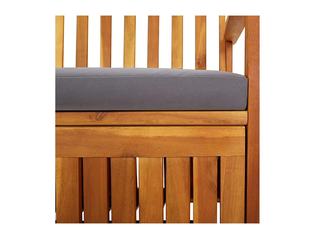 Banco de jardín muebles de exterior terraza de almacenamiento con cojín 170 cm madera maciza de acacia 02_0011801