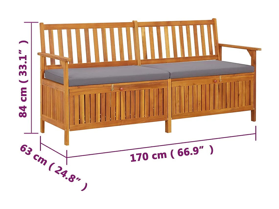 Banc de jardin meuble bois marron 170 x 63 x 84 cm 02_0011801