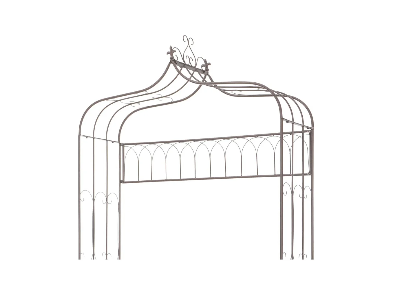 Panca da giardino mobili da giardino per esterni terrazza 122 x 43 x 220 cm ferro marrone antico 02_0011218