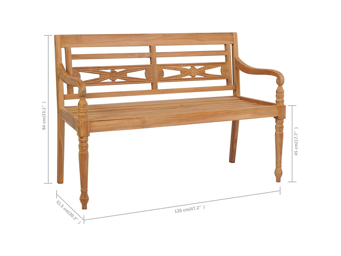 Banc de jardin meuble bois marron 120 x 51.5 x 84 cm 02_0011094