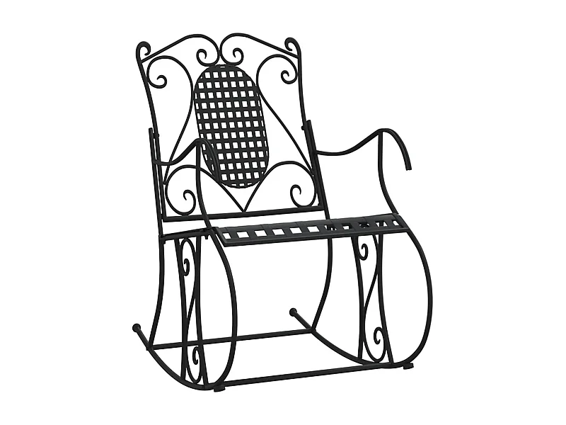 Panca da giardino mobili da giardino per esterni a dondolo terrazza 84 cm acciaio nero 02_0011847