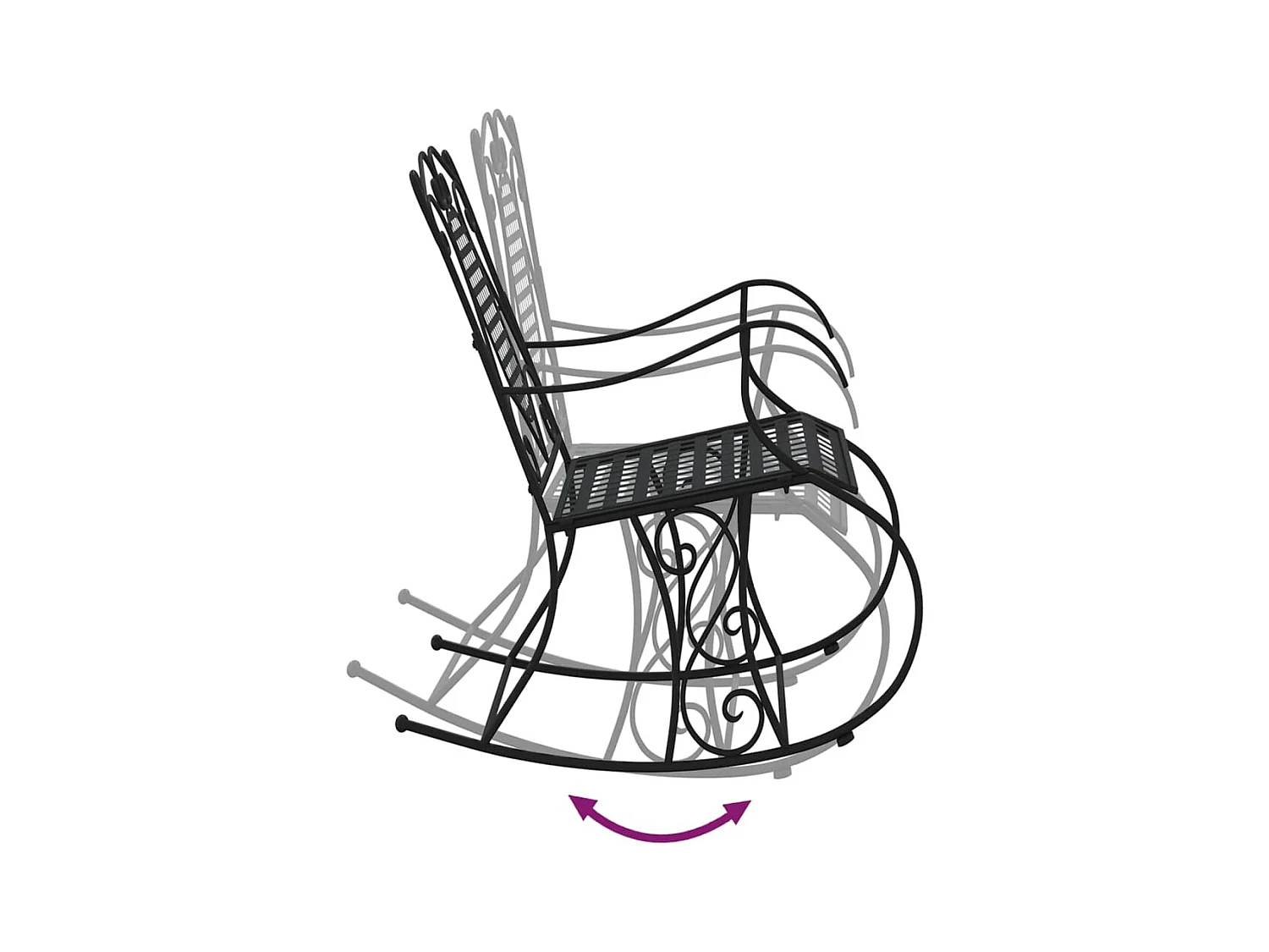 Banc de jardin meuble noire 84 x 54 x 95 cm 02_0011847