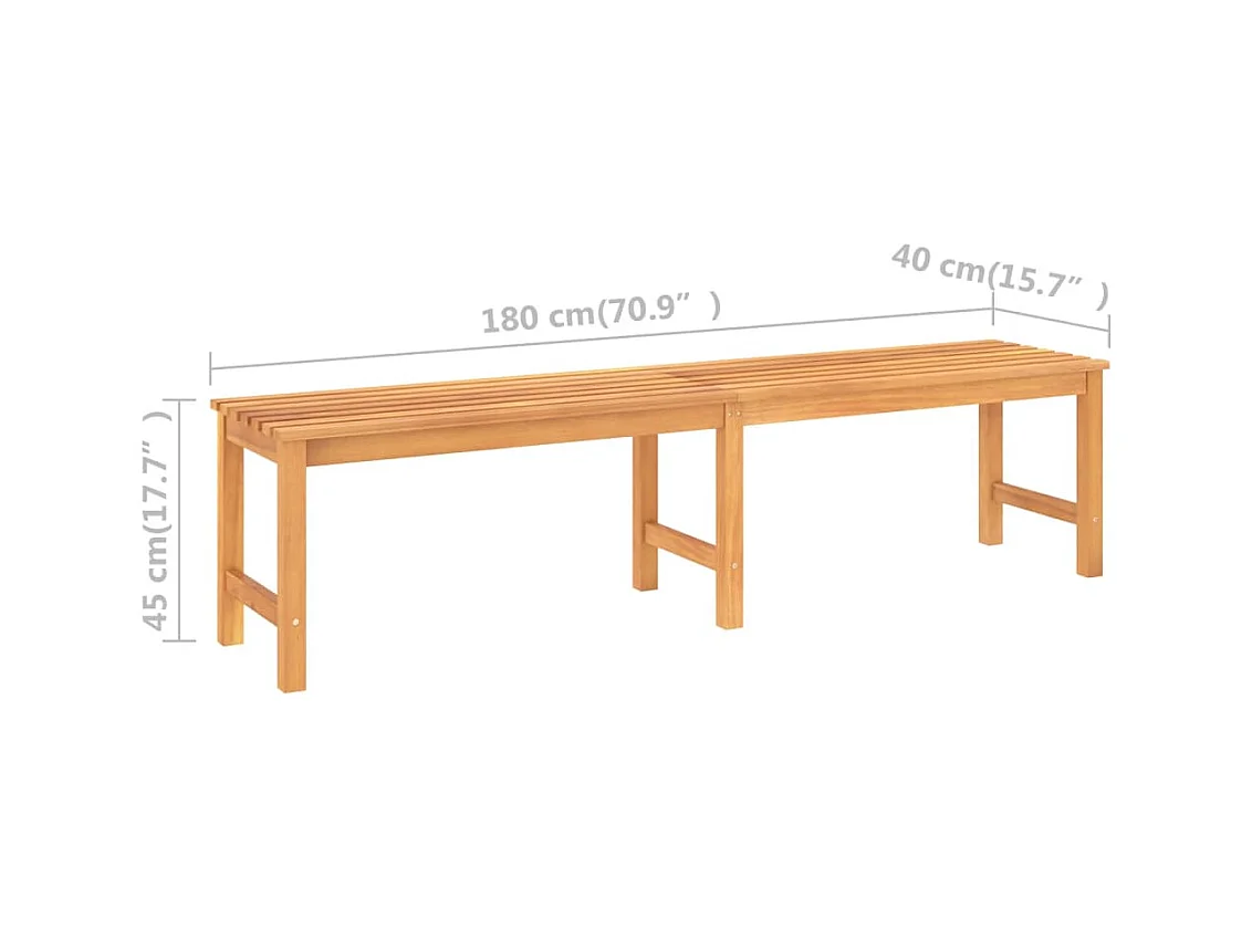 Banc de jardin meuble bois marron 180 x 40 x 45 cm 02_0011273