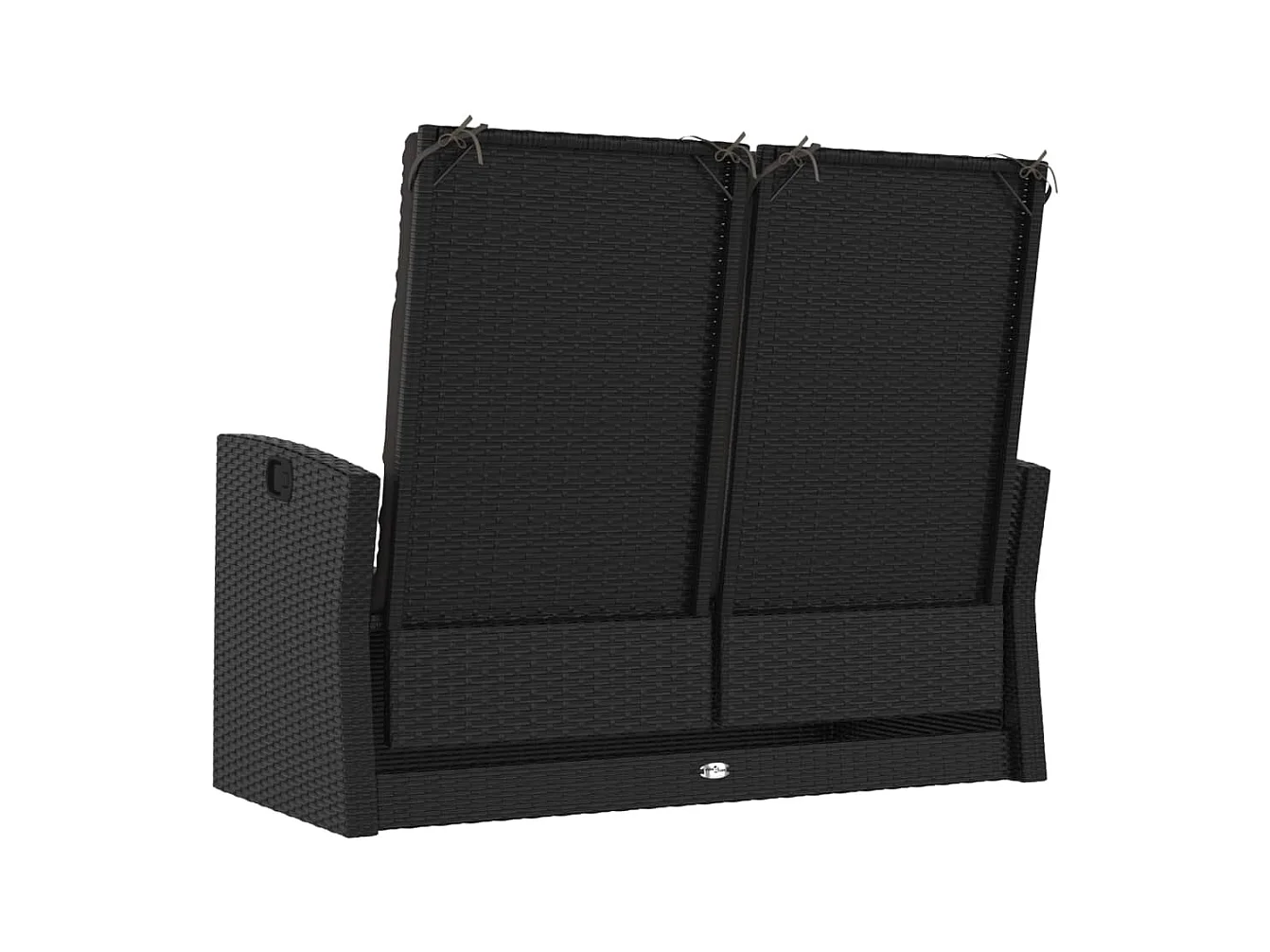 Banc de jardin meuble résine noire 118 x 62 x 95 cm 02_0011739