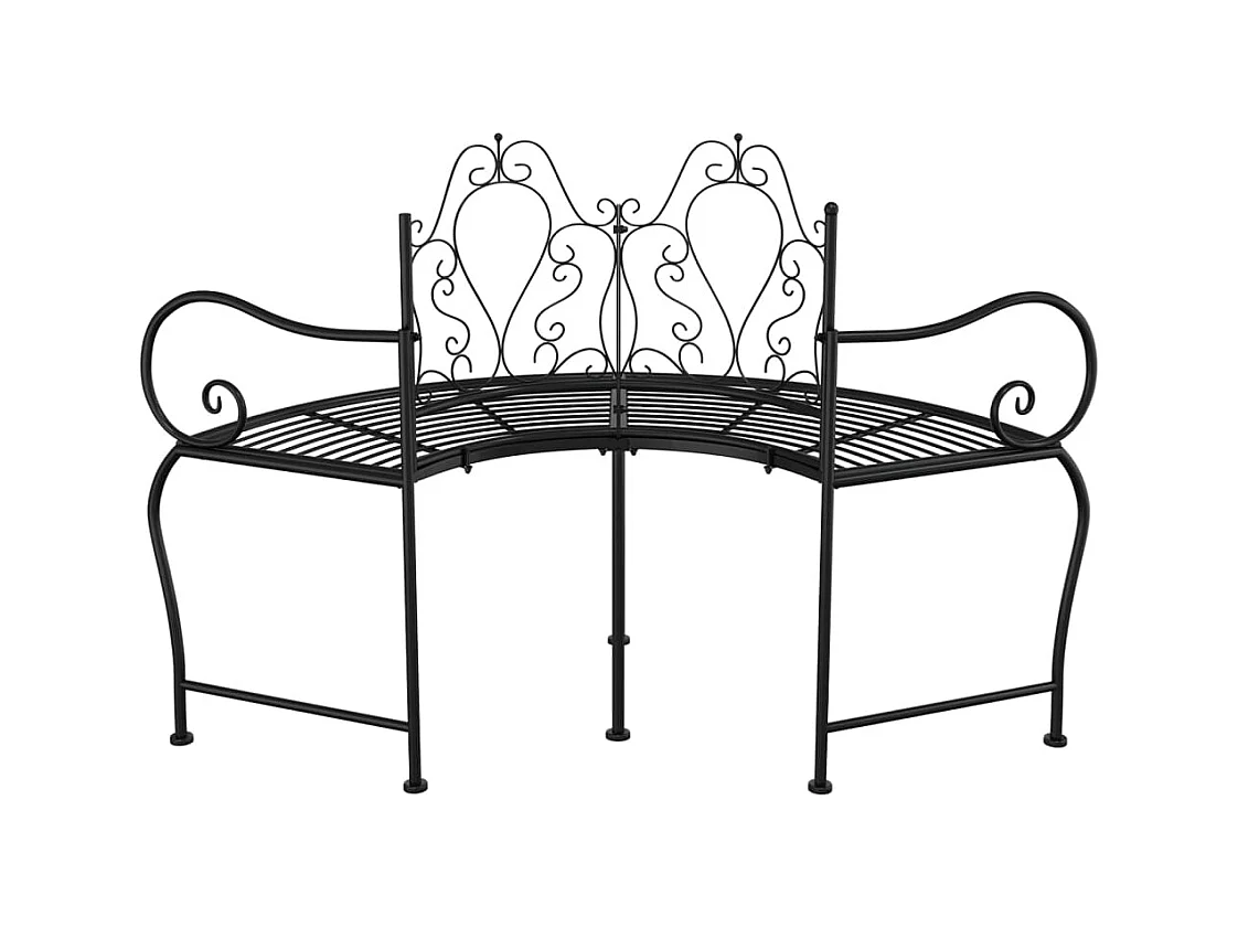 Banc de jardin meuble noire 150 x 63.5 x 95 cm 02_0011845