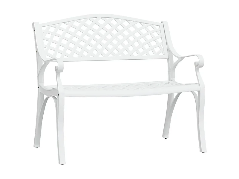Banc de jardin meuble aluminium blanche 102 x 50 x 83 cm 02_0011145