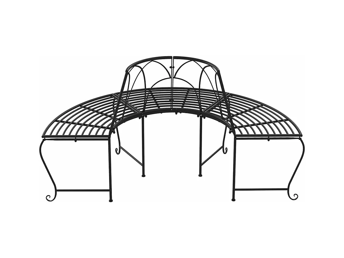 Banc de jardin meuble noire 159 x 78.5 x 89 cm 02_0011816