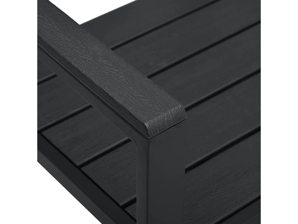 Banco de jardim mobiliário de pátio exterior terraço 120 cm preto madeira HDPE 02_0011206