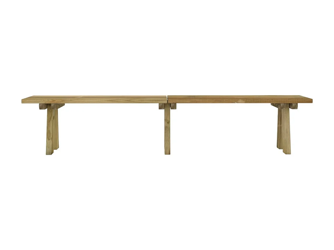 Banco de jardín Muebles de exterior para terraza terraza 220 x 38 x 45 cm madera maciza de pino impregnada 02_0011302