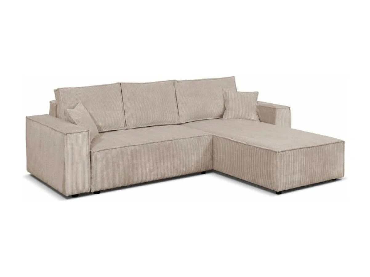 Ecksofa Camel L-Form mit Bettkasten 294 cm universelle Ottomane, Schlaffläche 240 x 135 cm, cappuccino