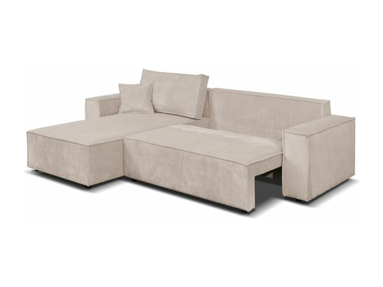 Ecksofa Camel L-Form mit Bettkasten 294 cm universelle Ottomane, Schlaffläche 240 x 135 cm, cappuccino