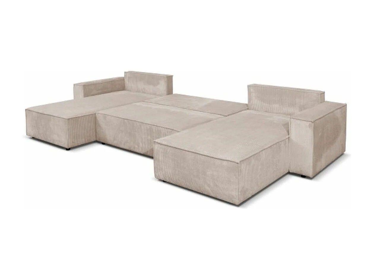 Ecksofa Passio U-Form mit Schlaffunktion Bettkasten 366 cm,  cappucino, hellbraun